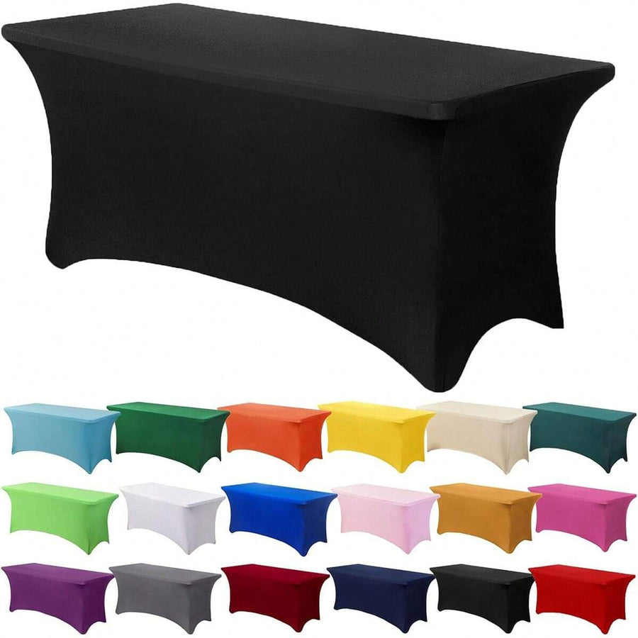 1pc Spandex Tablecloth, Stretchable Tablecloth, Suitable Rectangular Tablecloth, Universal Stretchable Patio Tablecloth For Weddings, Banquets, Parties And Events 6ft 8ft Home Decor Textiles